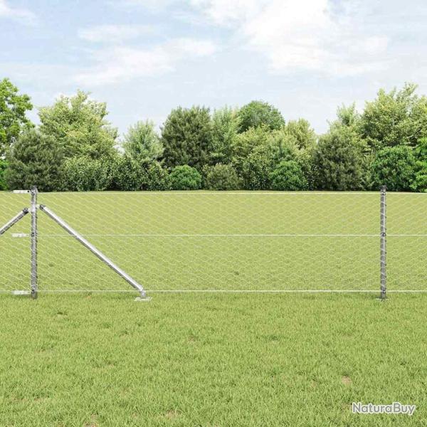 Cl�ture hexagonale avec poteau 10 x 0,6 m Acier galvanis�