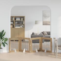Porte de chien pliable avec supports 4 pcs Ch&ecirc;ne artisanal