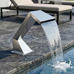 Chute d'eau de Piscine Acier inoxydable 63,5 x 29 x 51 cm