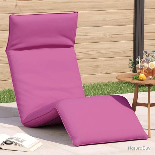 Transat pliant rose 175 x 54 x 8,5 cm tissu Oxford