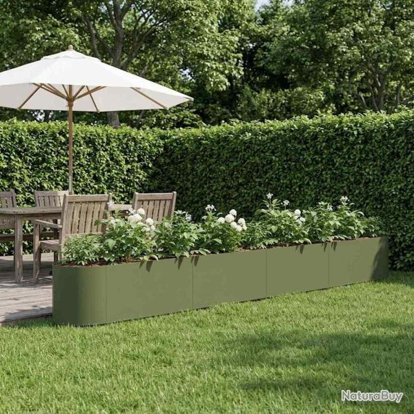 Jardin sur�lev� Vert olive 380 x 40 x 40 cm Acier