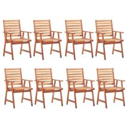 Chaises &agrave; manger d'ext&eacute;rieur lot de 8 Bois d'acacia massif