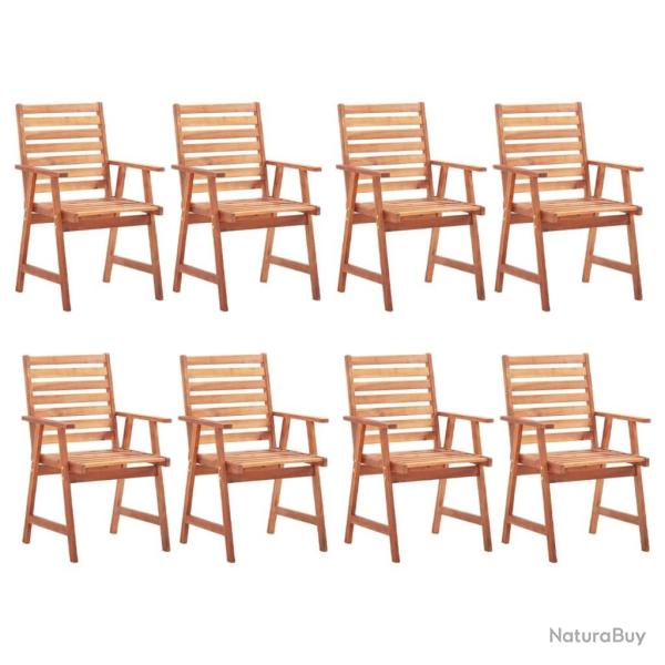 Chaises � manger d'ext�rieur lot de 8 Bois d'acacia massif
