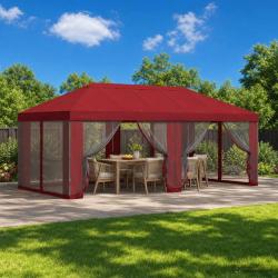 Housse de tonnelle avec murs lat&eacute;raux 6 x 3 m Bordeaux