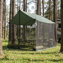 Tarp de camping avec murs en maille Vert arm&eacute;e