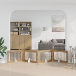 Porte de chien pliable avec supports 4 pcs Ch&ecirc;ne artisanal