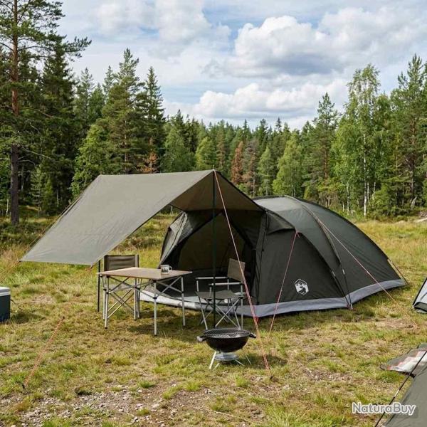 Tente Cabane Vert arm�e 8 personnes Polyester et Acier