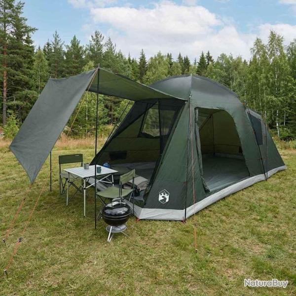 Tente Cabane Vert arm�e 8 personnes Polyester et Acier