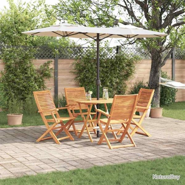 Ensemble de salle � manger pour jardin 5 pcs Marron