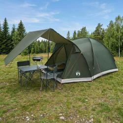 Tente Cabane Vert arm&eacute;e 4 personnes Polyester et Acier