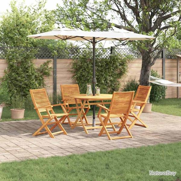 Ensemble de salle � manger pour jardin 5 pcs Marron