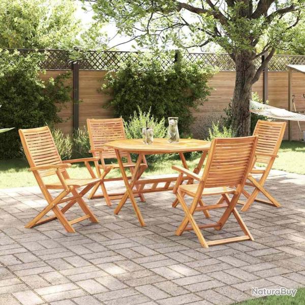 Ensemble de salle � manger pour jardin 5 pcs Marron
