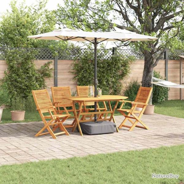 Ensemble de salle � manger pour jardin 5 pcs Marron