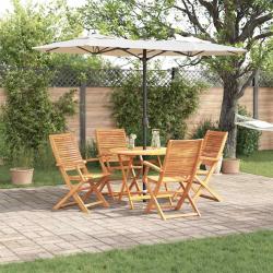 Ensemble de salle &agrave; manger pour jardin 5 pcs Marron