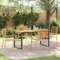 Ensemble de salle &agrave; manger pour jardin 5 pcs Beige