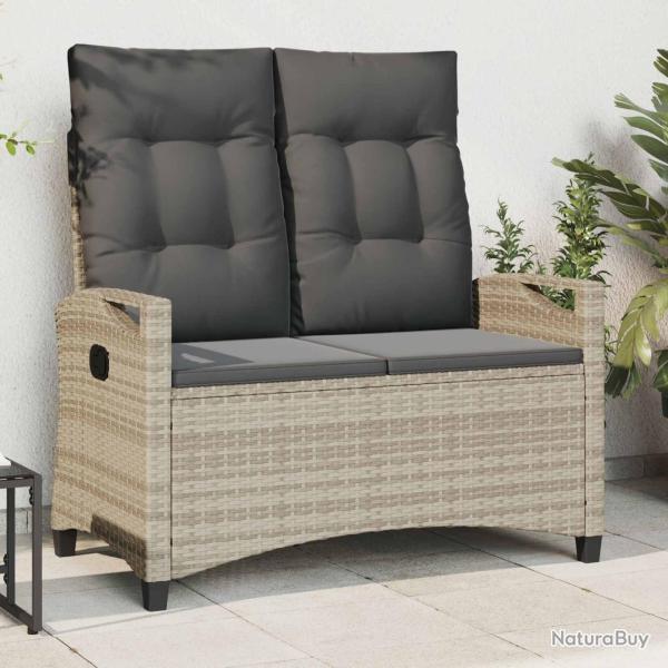 Banc de jardin avec oreiller 105 x 60 x 112 cm acier