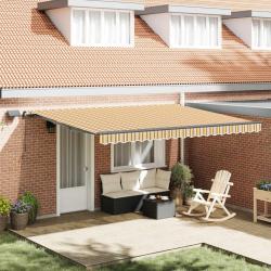 Auvent r&eacute;tractable Multicolore 450 &times; 350 cm Tissu et Aluminium