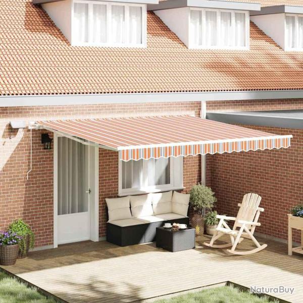 Auvent r�tractable Multicolore 400 � 300 cm Tissu et Aluminium