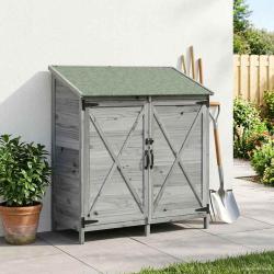Abri de jardin Gris 106 x 56 x 113,5 cm Bois de Sapin Massif