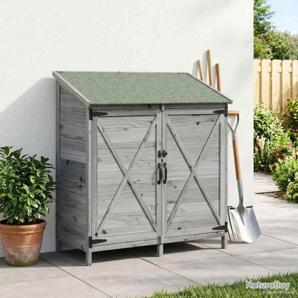 Abri de jardin Gris 106 x 56 x 113,5 cm Bois de Sapin Massif