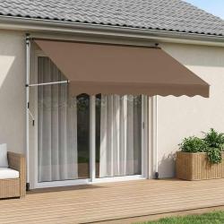 Auvent r&eacute;tractable manuel Taupe 100 cm