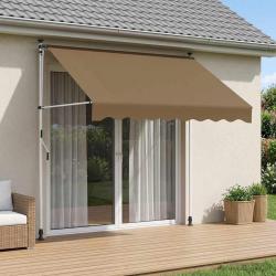 Auvent r&eacute;tractable manuel Beige 250 cm