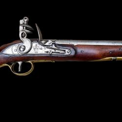 Pistolet reglementaire anglais "light dragoon pistol" &agrave; silex