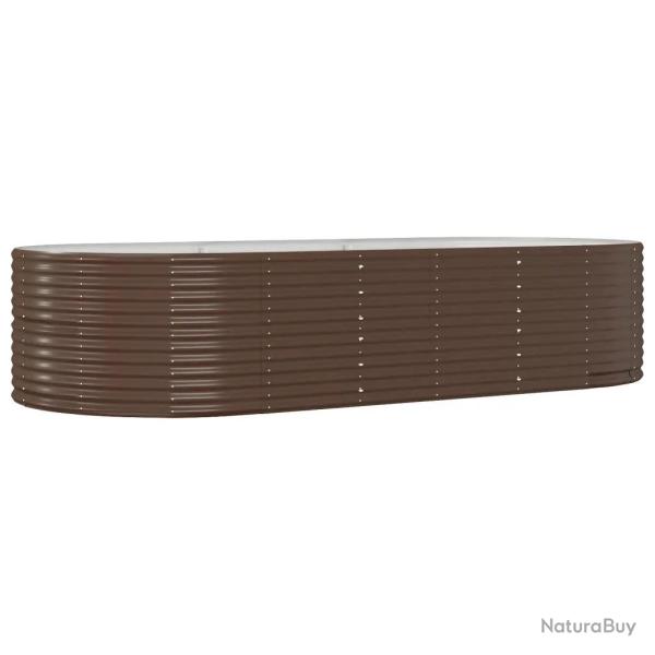 Lit sur�lev� de jardin ovale 291 x 140 x 68 cm design robuste grand espace usage ext�rieur en acier