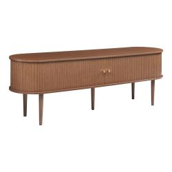 Meuble TV support t&eacute;l&eacute;vision salon &eacute;tag&egrave;re 166 x 40 x 55 cm effet noyer 03_0010083