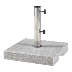 Pied de parasol jardin ext&eacute;rieur carr&eacute; en granit 38 x 38 x 7 cm gris 03_0010258