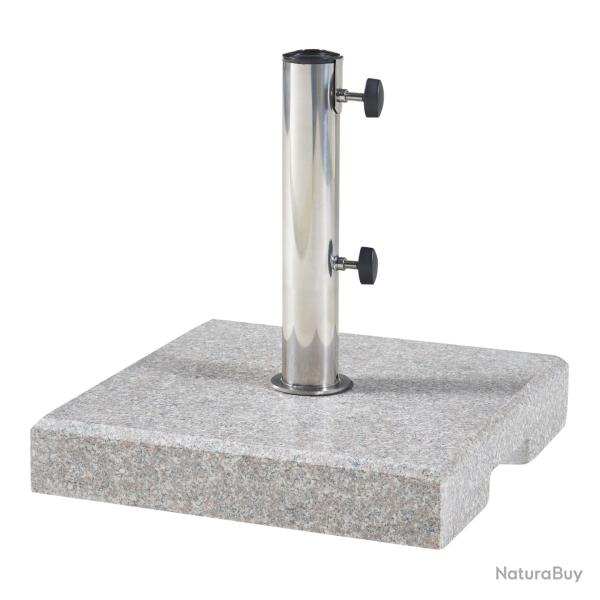 Pied de parasol jardin ext�rieur carr� en granit 38 x 38 x 7 cm gris 03_0010258