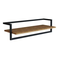 Portemanteau meuble d'entr&eacute;e design mural Evje avec barre de penderie et &eacute;tag&egrave;re panneau de particu