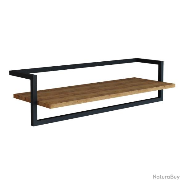 Portemanteau meuble d'entr�e design mural Evje avec barre de penderie et �tag�re panneau de particu