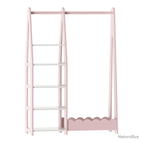 Portemanteau meuble d'entr�e design pour enfants 114 x 77 x 30 cm rose / blanc 03_0010385