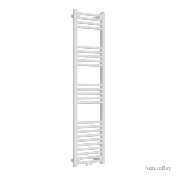Radiateur s�che-serviettes chauffage salle de bain acier 140 x 40 cm blanc 03_0010419