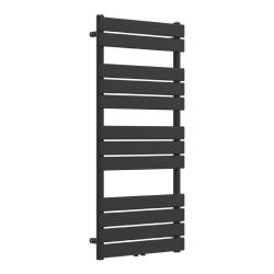 Radiateur s&egrave;che-serviettes chauffage salle de bain &agrave; lames plates acier 120 x 60 cm noir 03_0010436