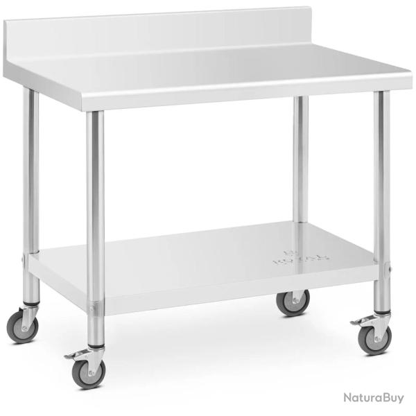 Table de travail en inox premium 60 x 100 cm 155 kg dosseret acier inoxydable argent� 14_0010016