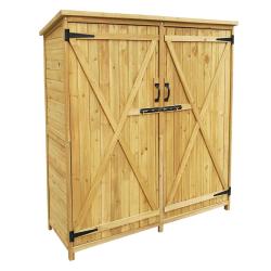 Abri de jardin avec doubles portes 135 x 50 x 162 cm toiture goudron outils 16_0002838