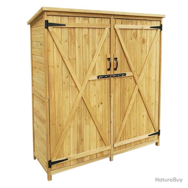 Abri de jardin avec doubles portes 135 x 50 x 162 cm toiture goudron outils 16_0002838