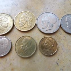Drachmes Grec Gr&egrave;ce 1980 Alexandre le grand P&eacute;ricles Hom&egrave;re Dimocrate Aristote tri&egrave;re temple soleil