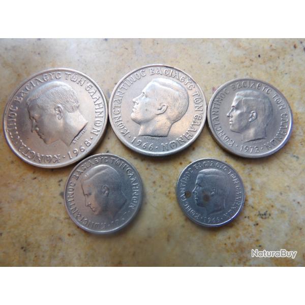 Drachmes Grec Gr�ce 1970 Constantin roi des H�l�nes symbole  ph�nix drachme