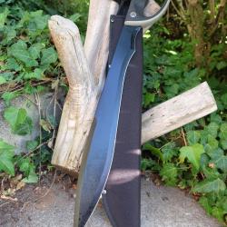 Sabre Cavalerie Pirate Machette Lame Acier 3Cr13 Finition Black Manche Abs Etui Nylon Tactical 01