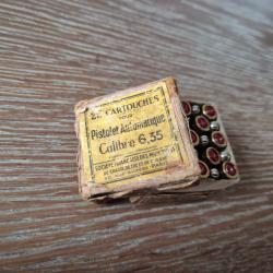 boite et 15 munitions neutralis&eacute; calibre 6,35 ou 25 ACP pour Colt Pocket, FN Baby