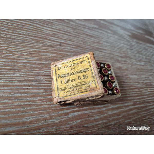 boite et 15 munitions neutralis� calibre 6,35 ou 25 ACP pour Colt Pocket, FN Baby