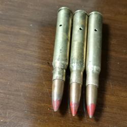 lot de 3 munitions de 1942 neutralis&eacute;es en calibre 30-06 ww2 1942, 1943USA pour par exemple Garand