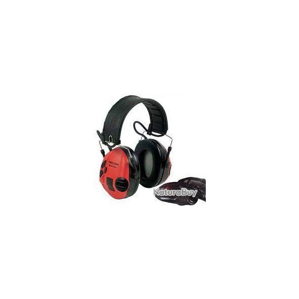 CASQUE PELTOR SPORTTAC COQUILLES NOIRES/ROUGES