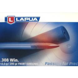 MUNITIONS LAPUA 308WIN 200GR FMJBT SUBSONIC X20