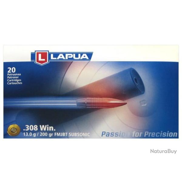 MUNITIONS LAPUA 308WIN 200GR FMJBT SUBSONIC X20