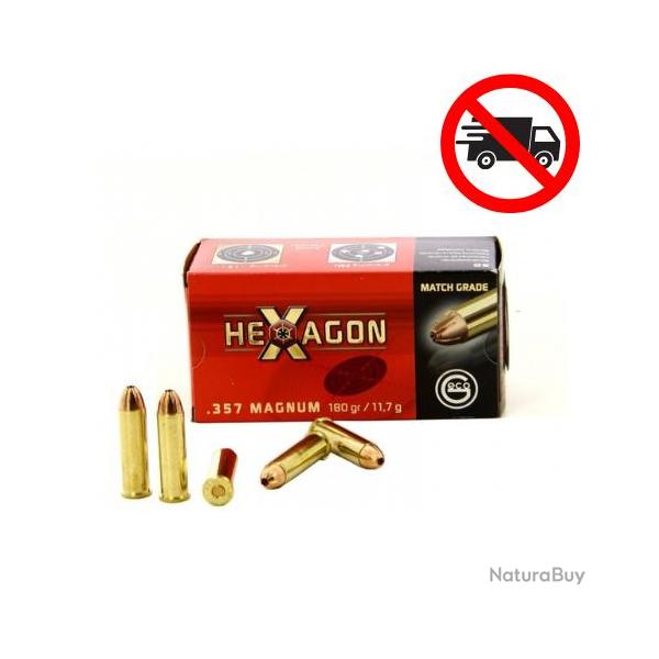 MUNITIONS GECO 357 MAGNUM HEXAGON 180GR X50