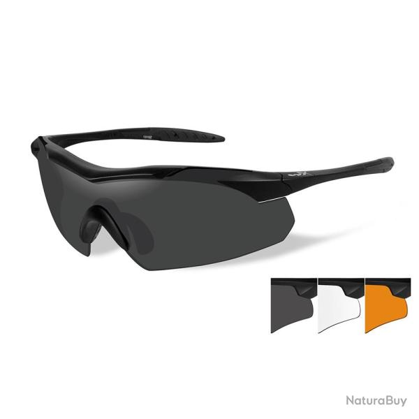 LUNETTE BALISTIQUE VAPOR 2.5 NOIR FUME/ORANGE/INCOLORE